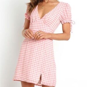 Petal & Pup Mekhi Pink Gingham Mini Dress